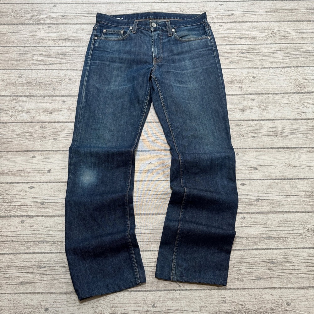 Bonobos Jeans Men's 30x32 Blue Denim Dark Wash Straight Leg Relaxed Cotton USA